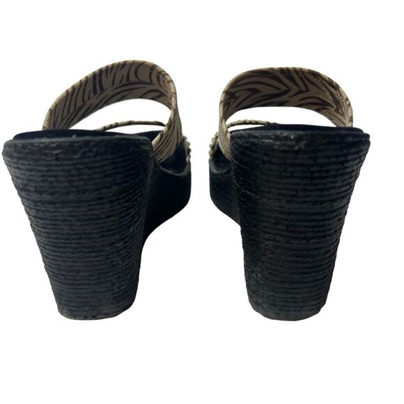 Sbicca Zebra Rhinestoned Wedge Slide Sandals Size 7.5 W - Picture 6 of 10